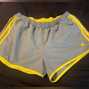 Yellow and Gray Adidas Running Shorts